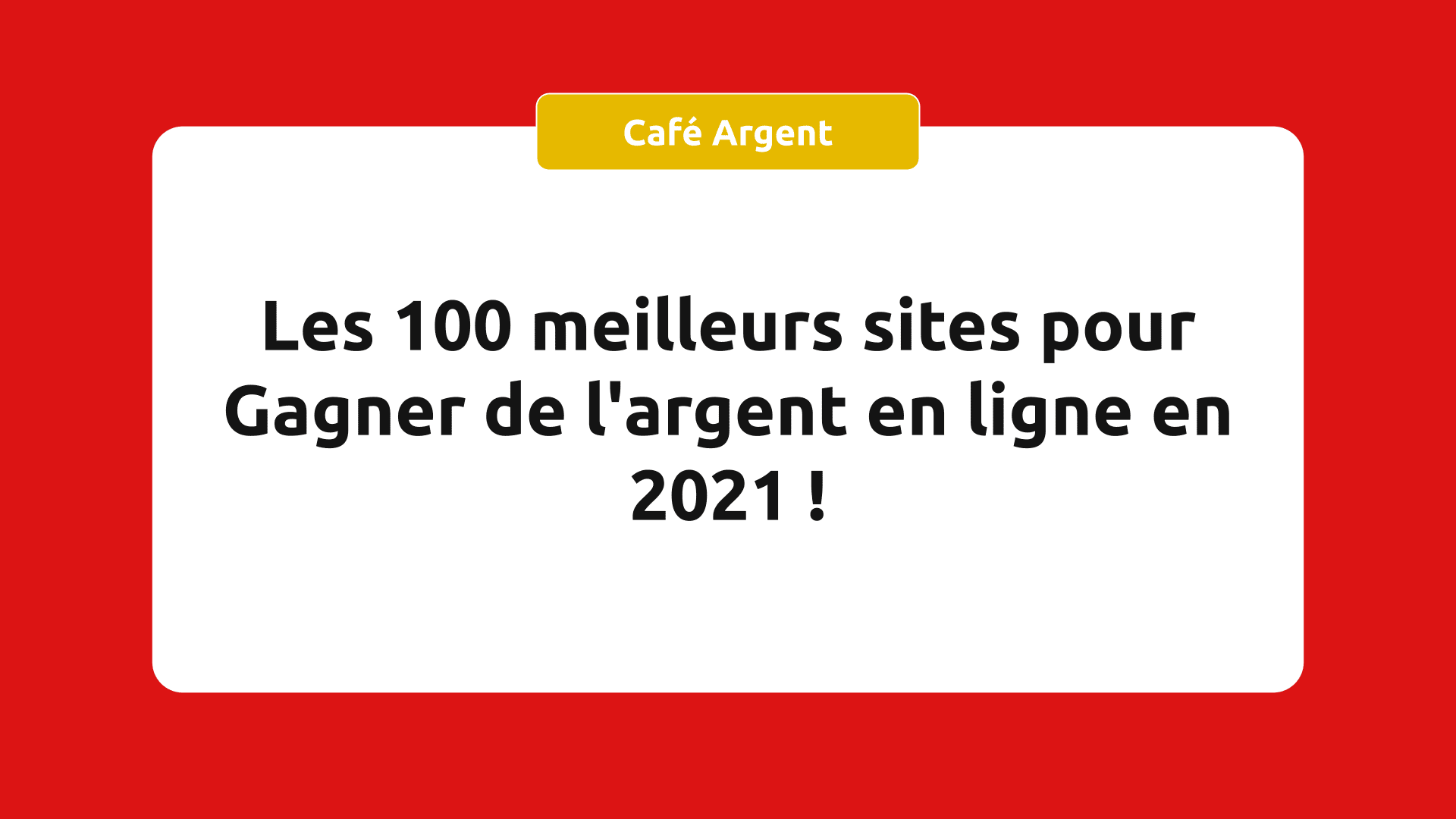 sites pour Gagner de l'argent en ligne