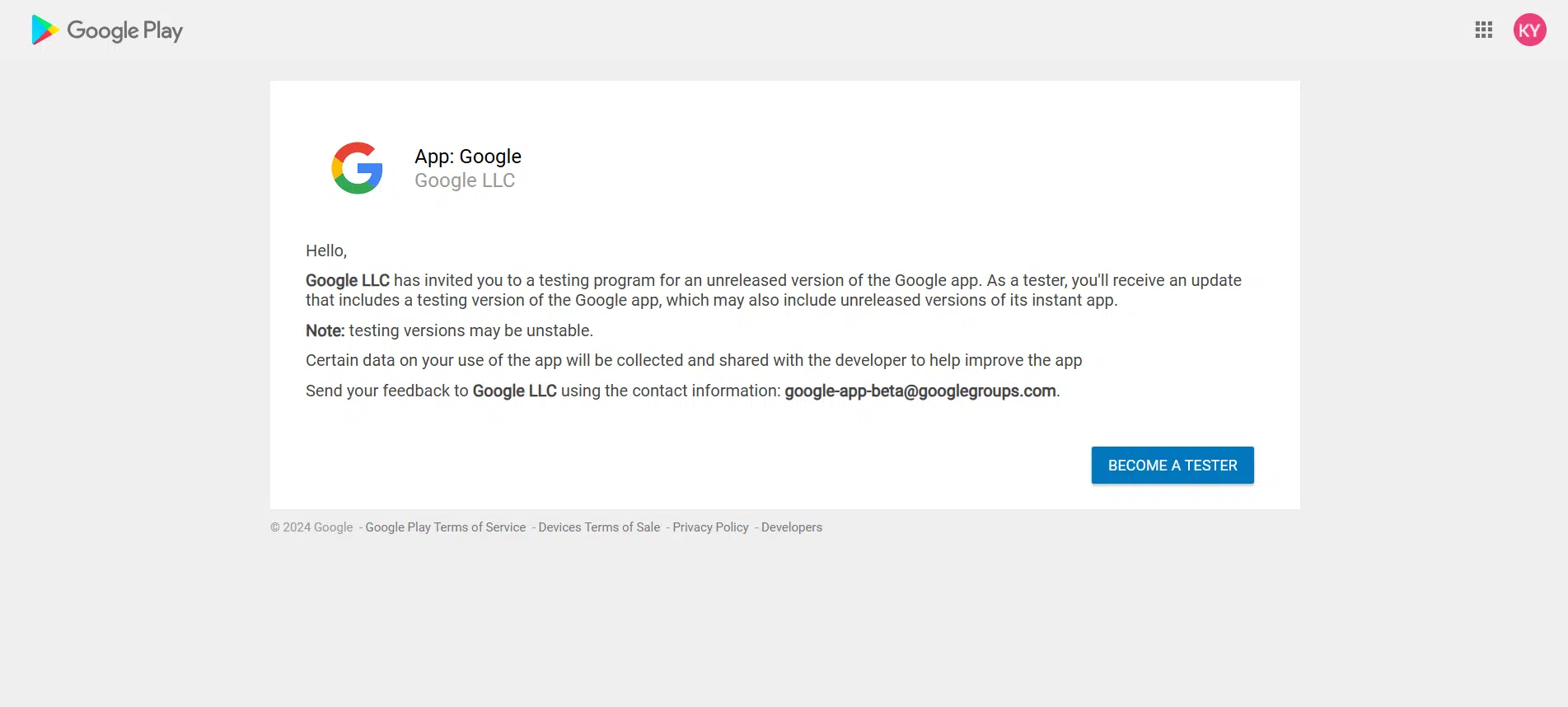 Test d'Applications Google (Beta Testing)