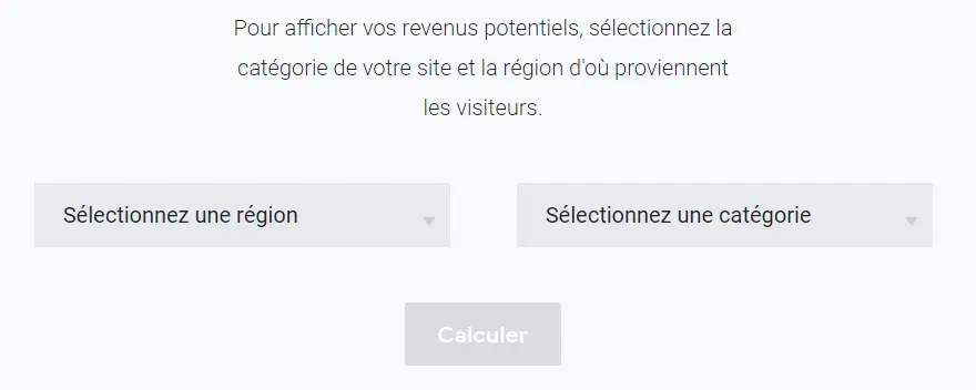Simulateur de gain de Google Adsense
