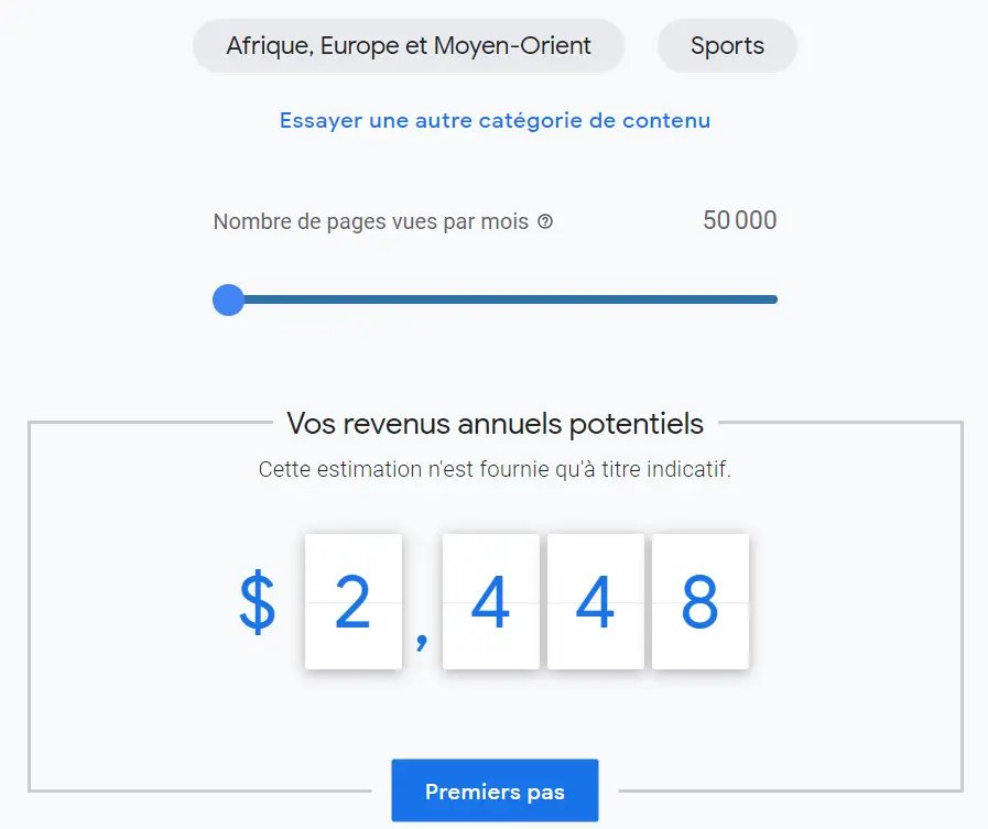 Simulation Google Adsense